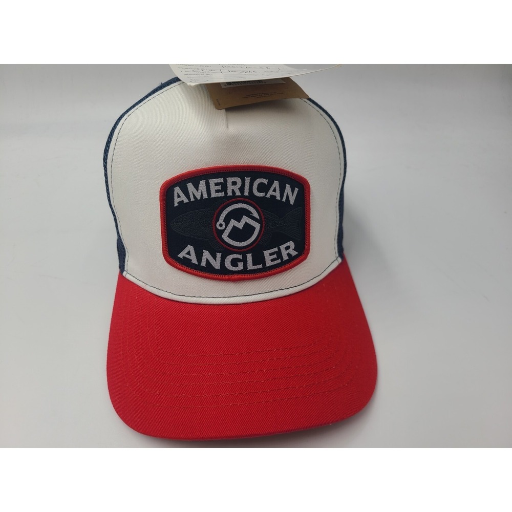 Magellan Outdoors Fishing American Angler Mesh Trucker Snapback Hat Cap Men RWB